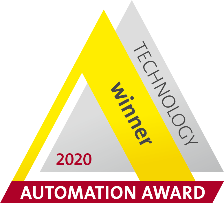 Ein Logo des Automation Awards mit dem Schriftzug Technology winner und 2020